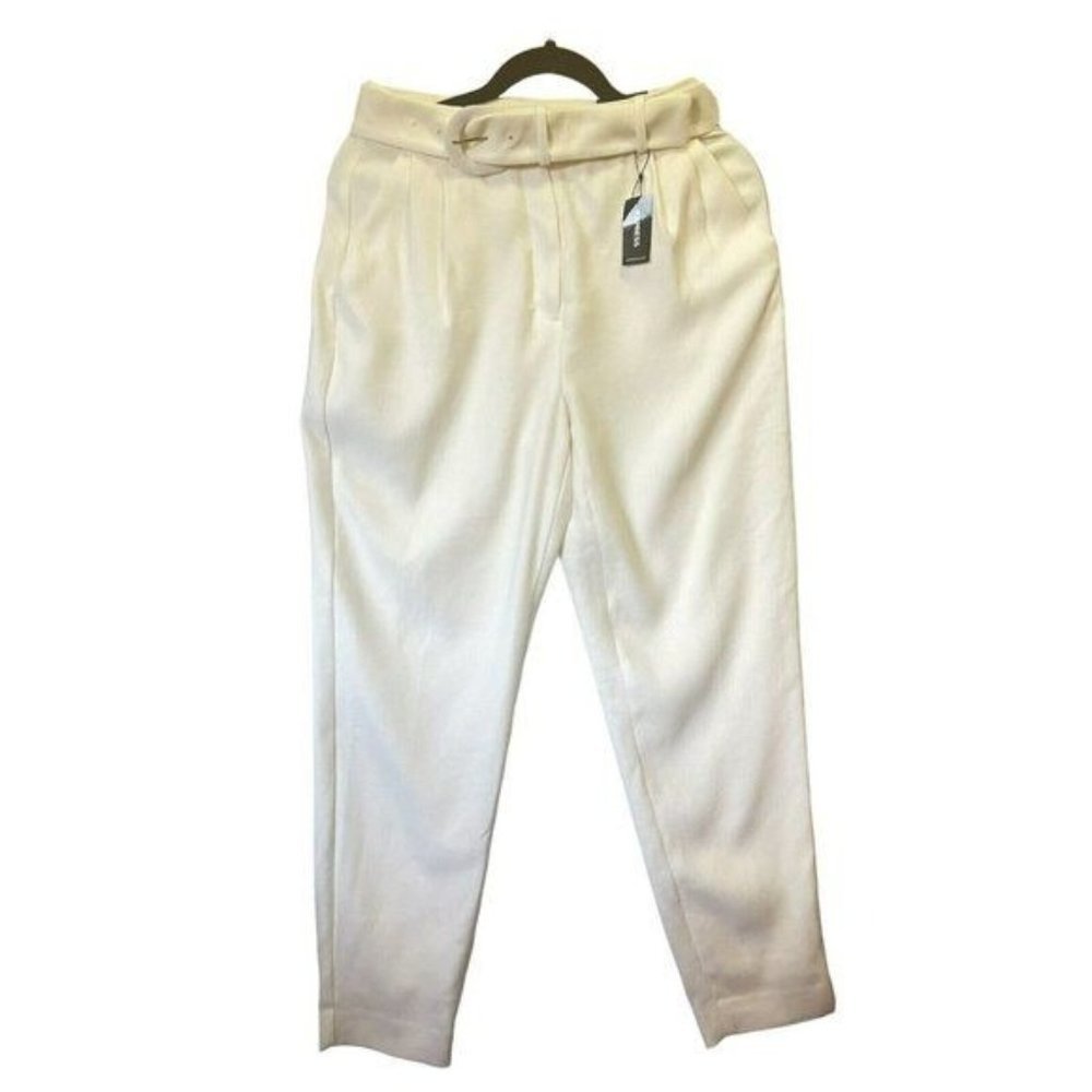 EXPRESS Light Beiges Women’s Pants Ankle Super HighRise Belted Size 4 NWT